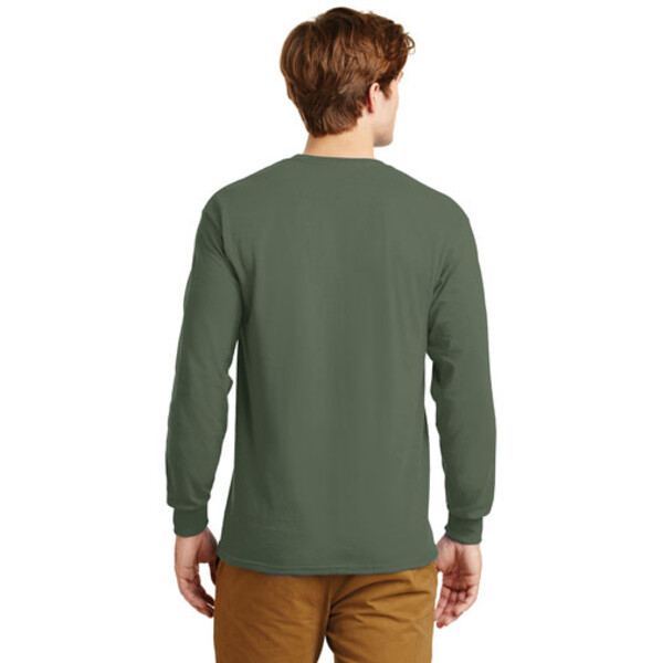 Military Green Long Sleeve Cotton T-shirt - CONTOMS